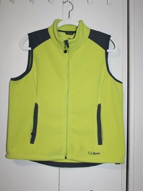L.L. Bean Ladies Fleece Vest in Lime Green